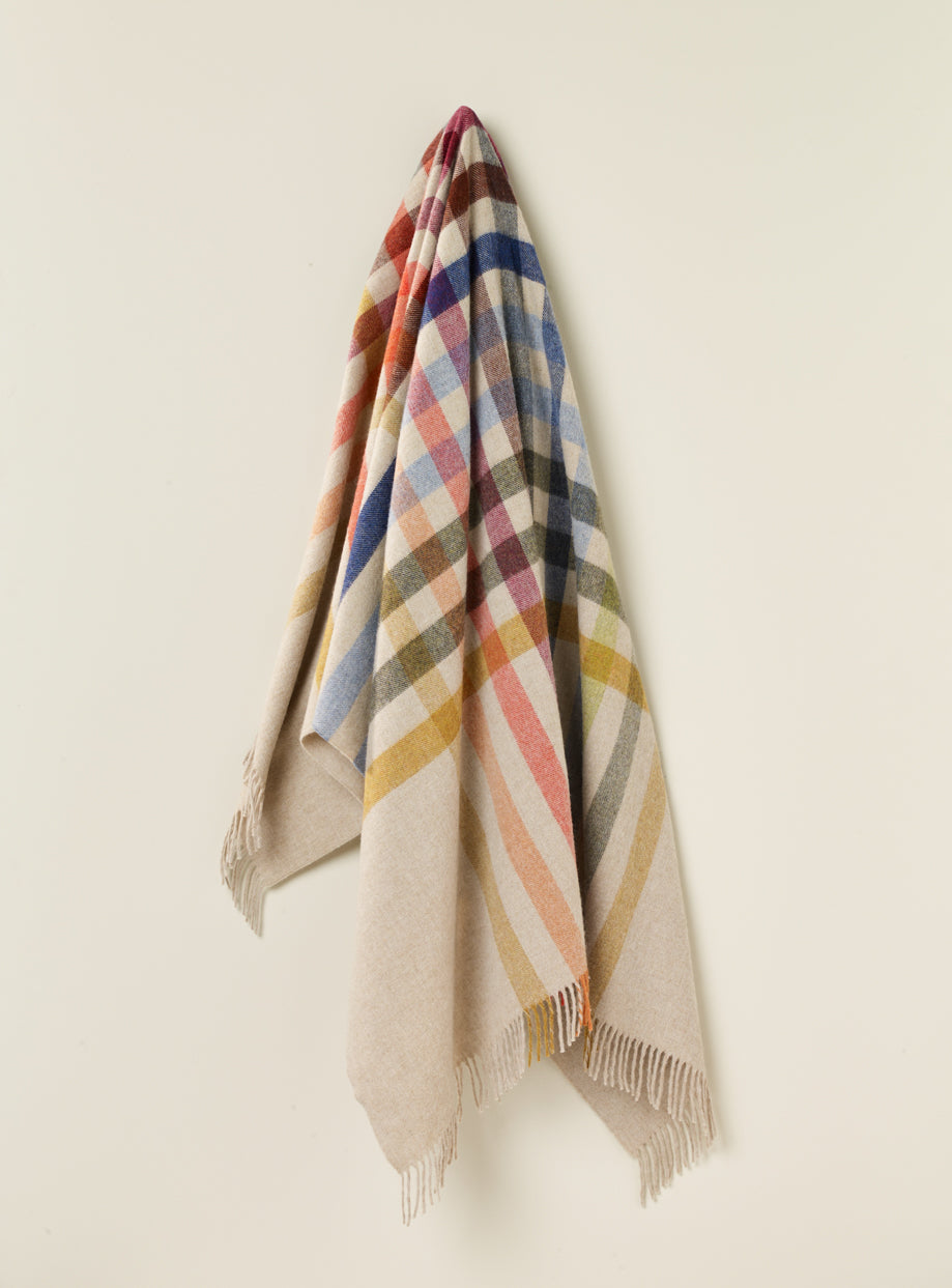 Henley Beige Multi 100% Merino Throw - Exquisite Wool Traders