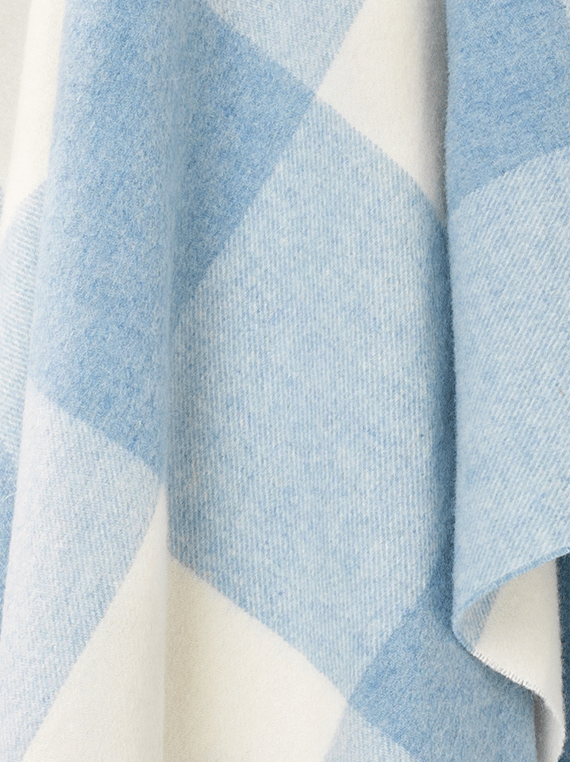 Checkboard Aqua Merino 100% Merino Throw