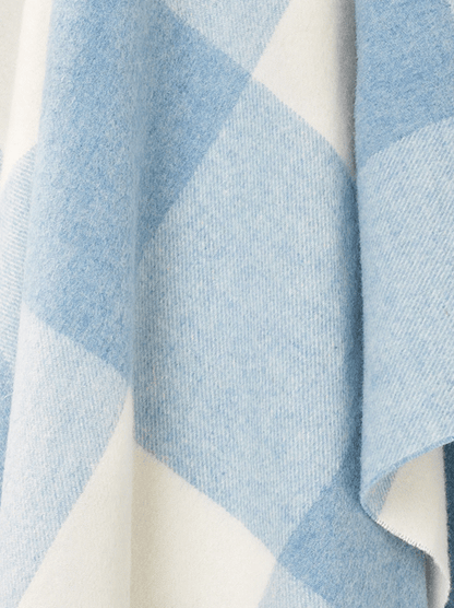 Checkboard Aqua Merino 100% Merino Throw