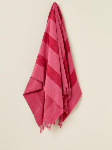 Stripe Pink 100% Merino Throw