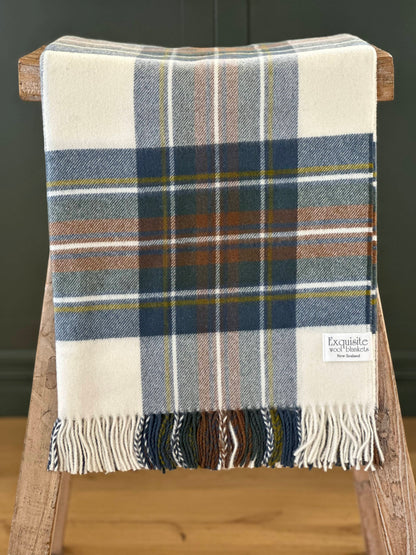 Muted Royal Stewart, 100% Merino Throw