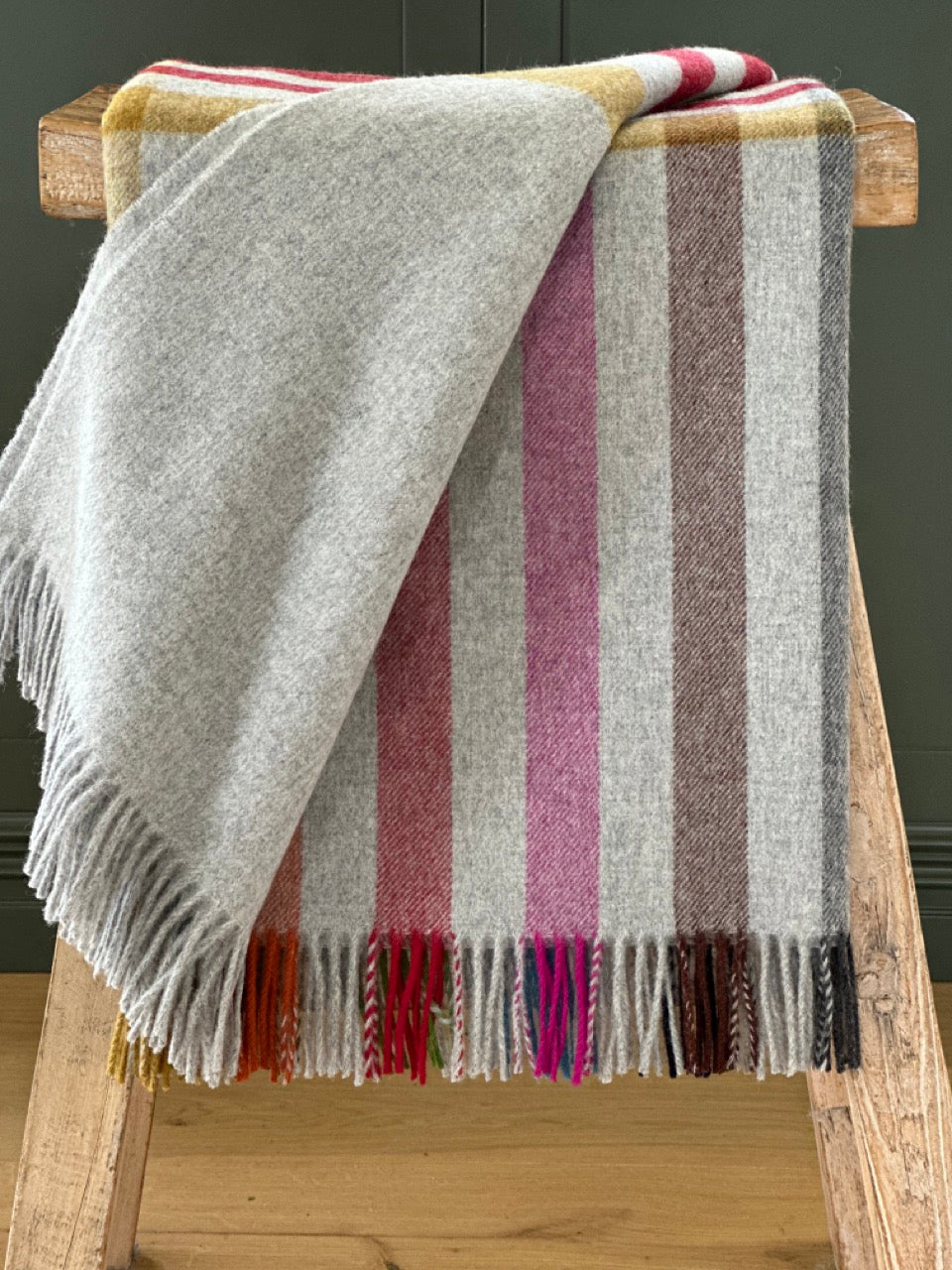 Henley Grey Multi 100% Merino Throw