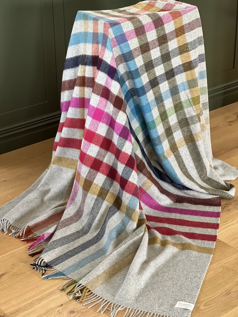 Henley Grey Multi 100% Merino Throw